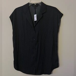 Banana Republic Black Polka Dot Top Size ST Small Tall NWT